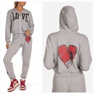 Lauren Moshi Vintage Boxing Love Sweatsuit Grey XS